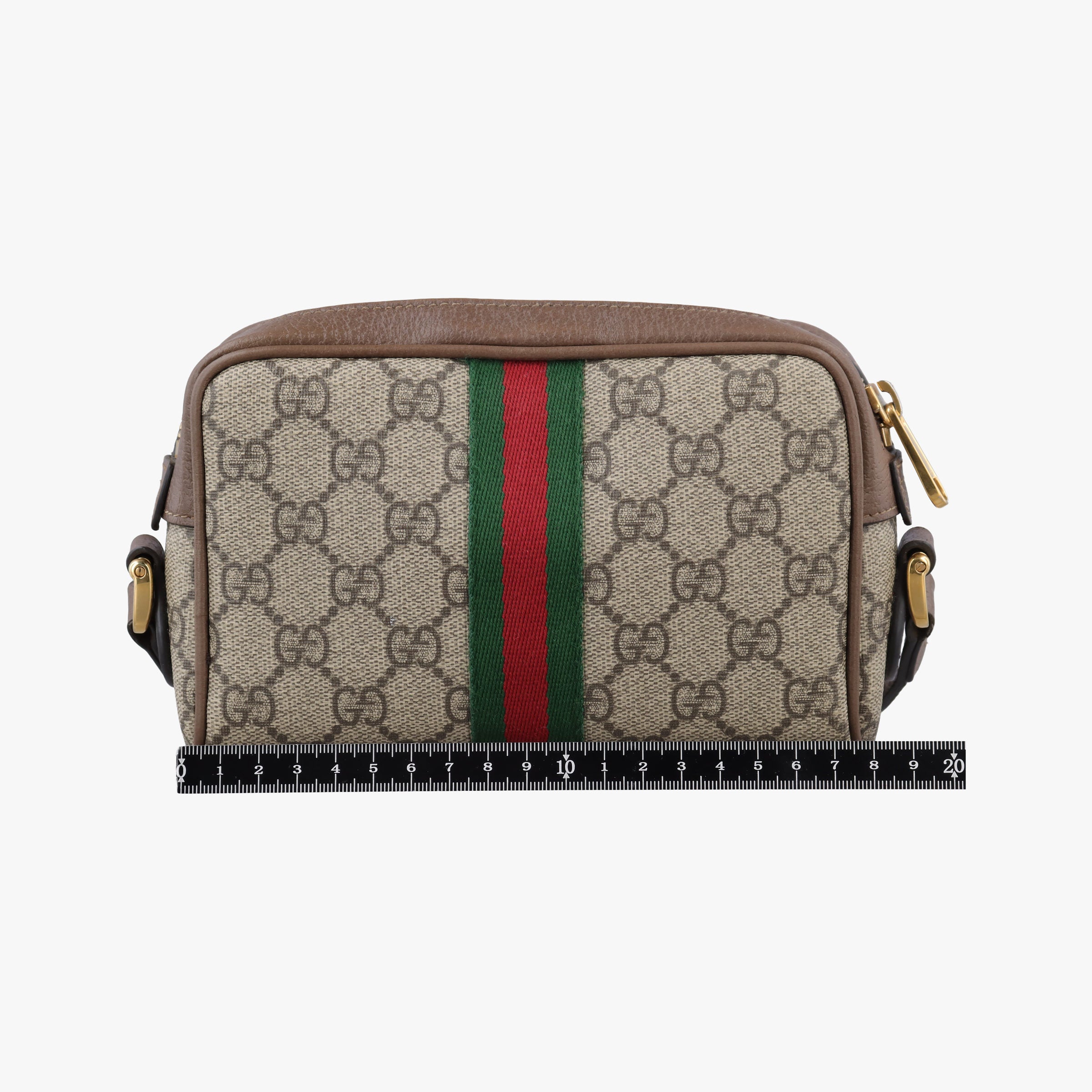 Secondhand Gucci OPHIDIA Brown×red×green PVC coated canvas×leather 517350 shoulderbag | stylenewstar