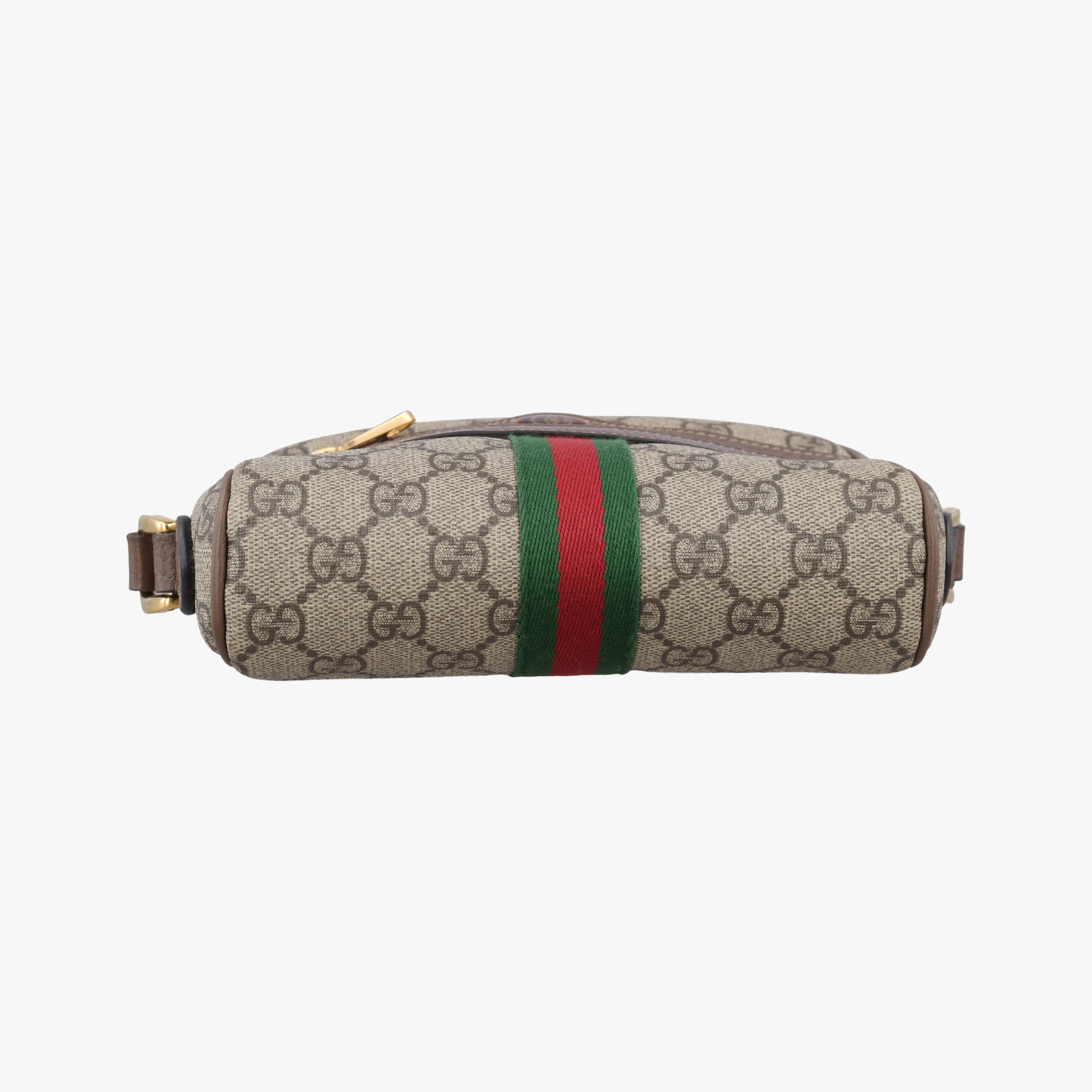Secondhand Gucci OPHIDIA Brown×red×green PVC coated canvas×leather 517350 shoulderbag | stylenewstar