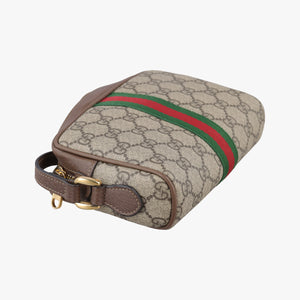 Secondhand Gucci OPHIDIA Brown×red×green PVC coated canvas×leather 517350 shoulderbag | stylenewstar