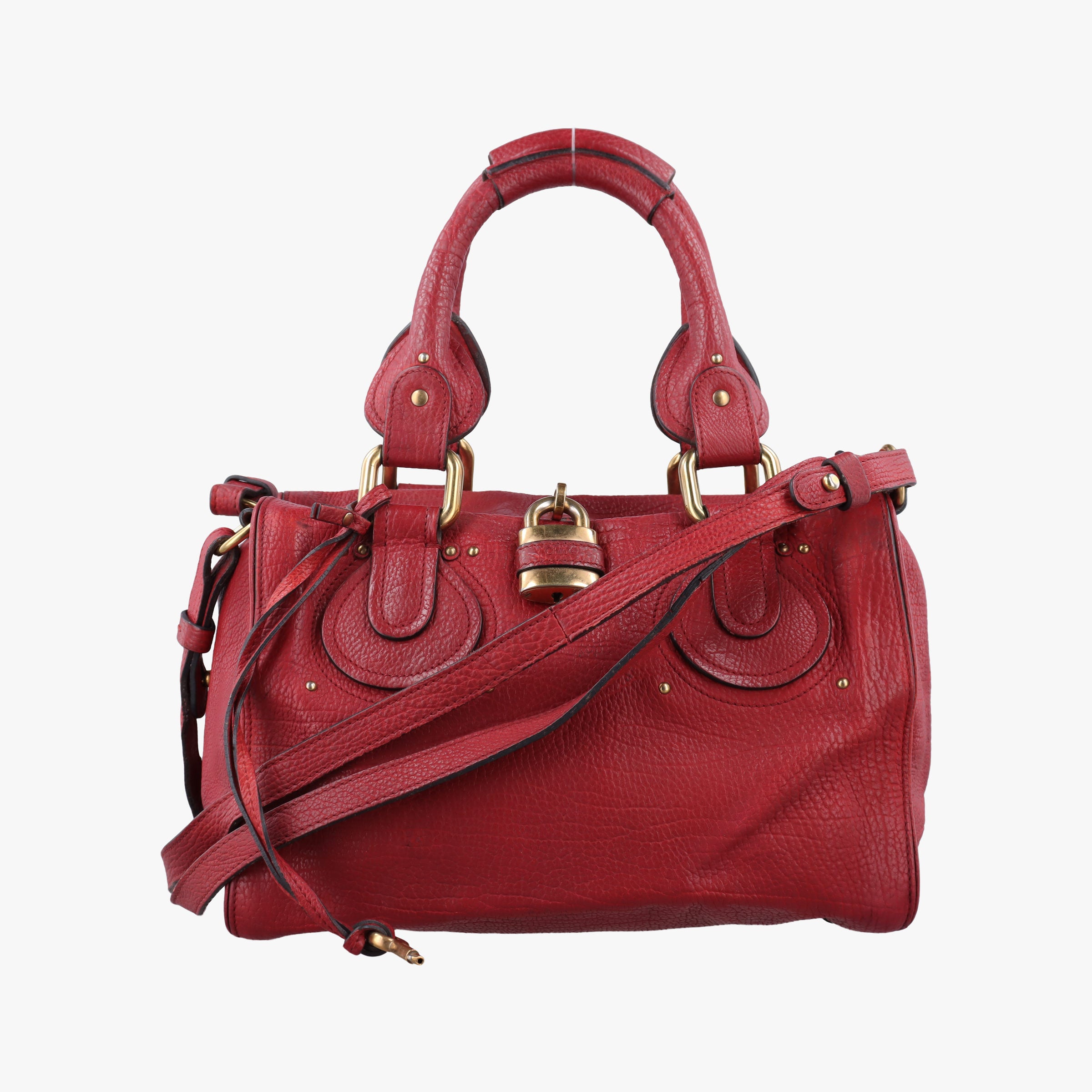 Pre-owned Chloe Paddington Red Leather  shoulderbag | stylenewstar