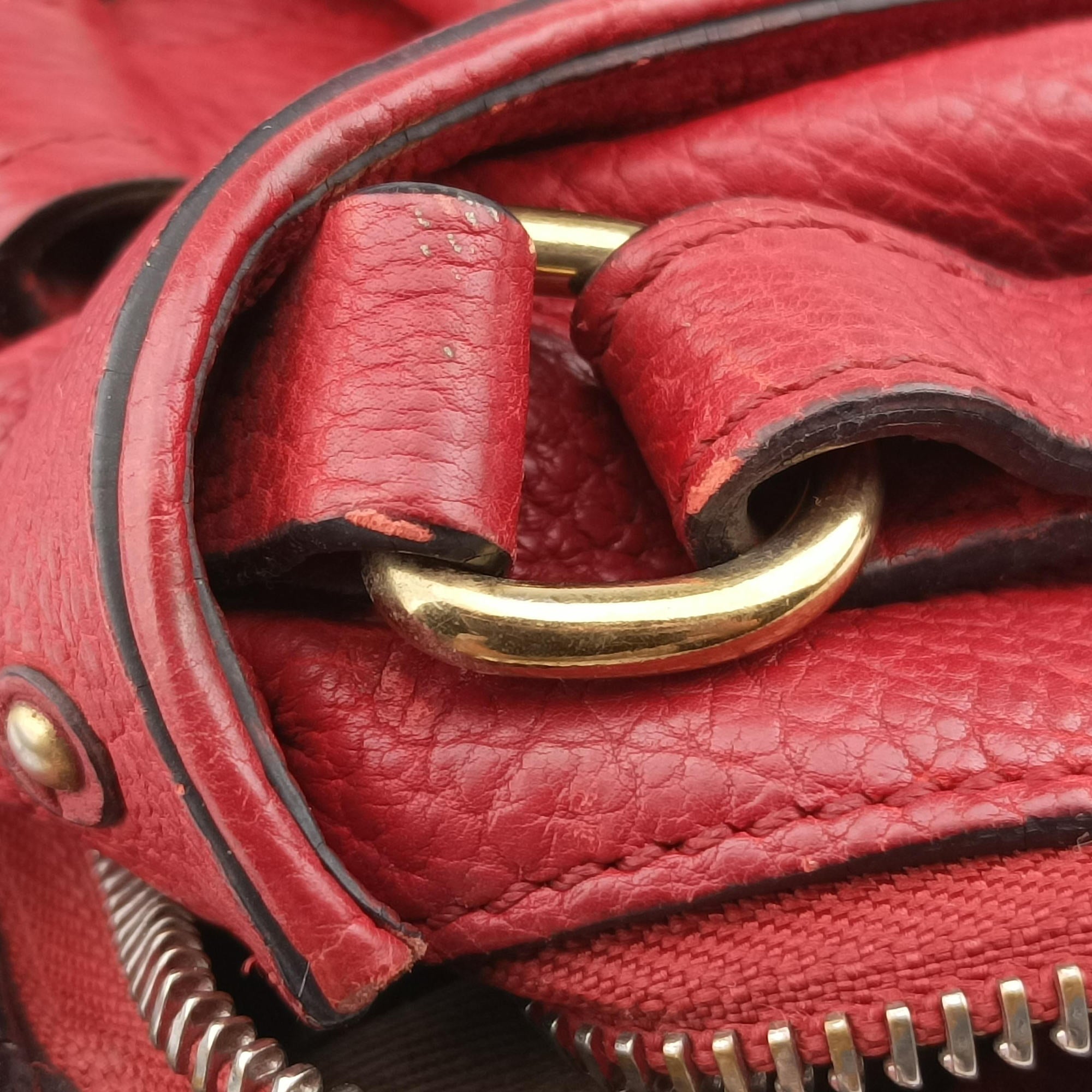 Pre-owned Chloe Paddington Red Leather  shoulderbag | stylenewstar