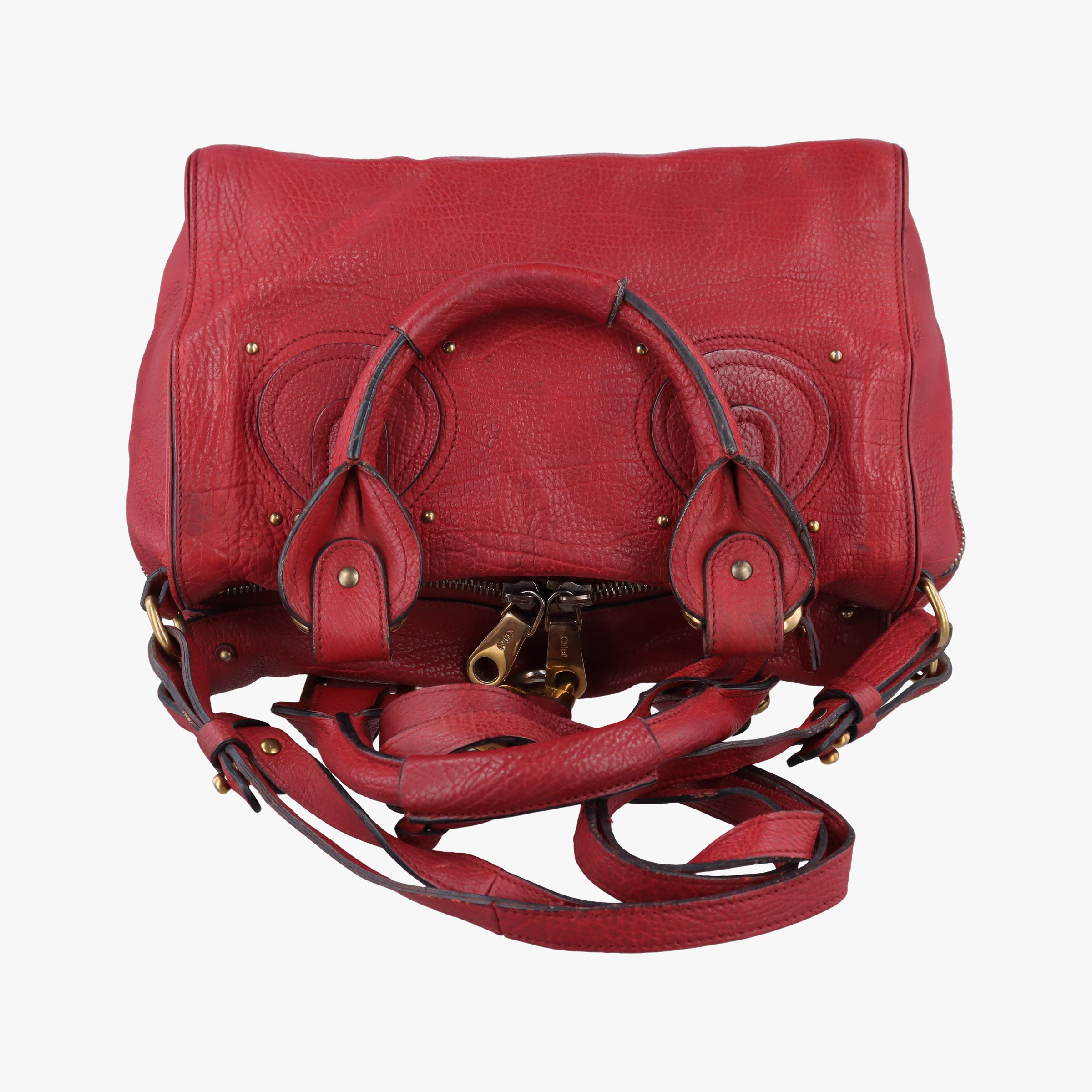 Pre-owned Chloe Paddington Red Leather  shoulderbag | stylenewstar