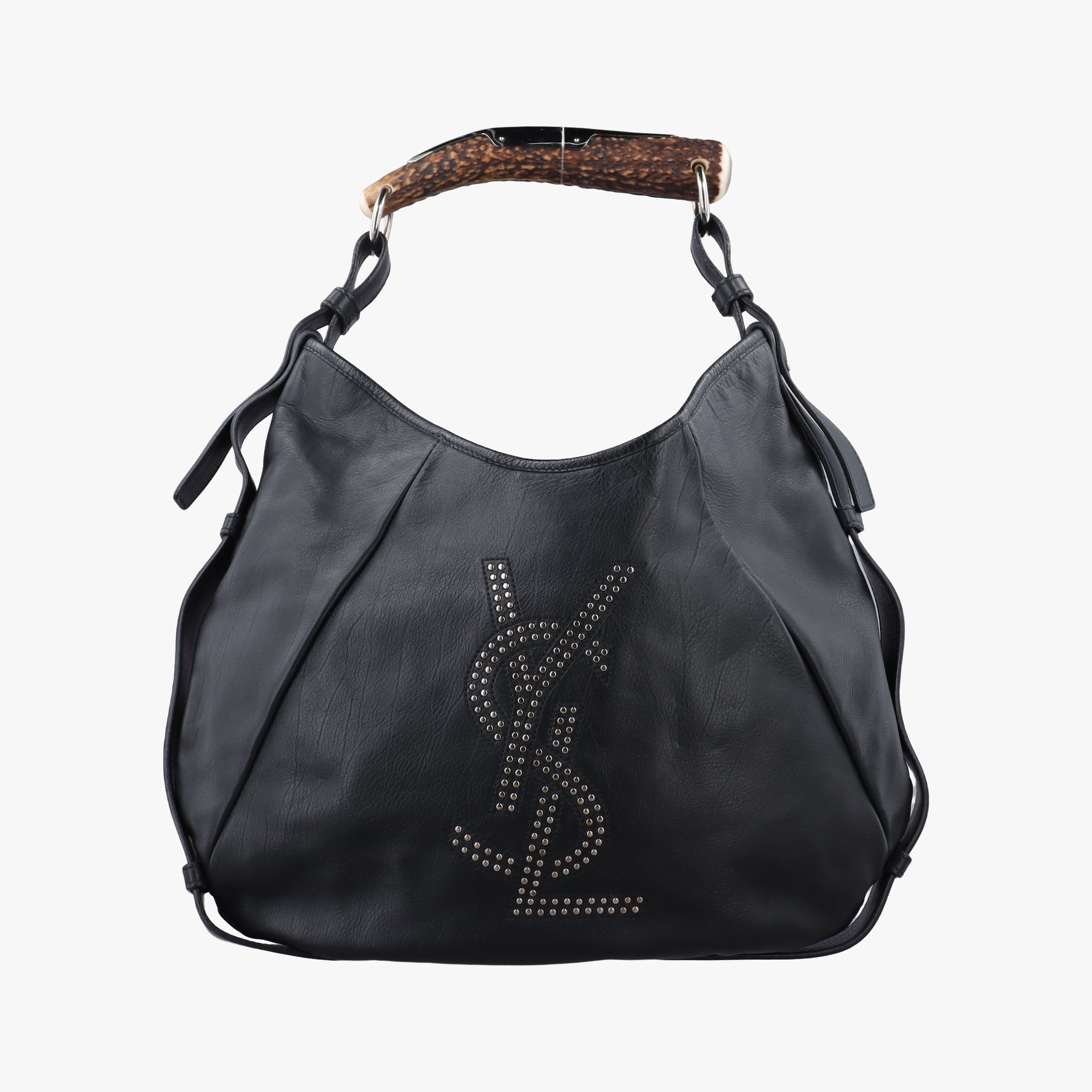 Pre-owned Yves Saint Laurent Mombasa Black Leather 132576 handbag | stylenewstar