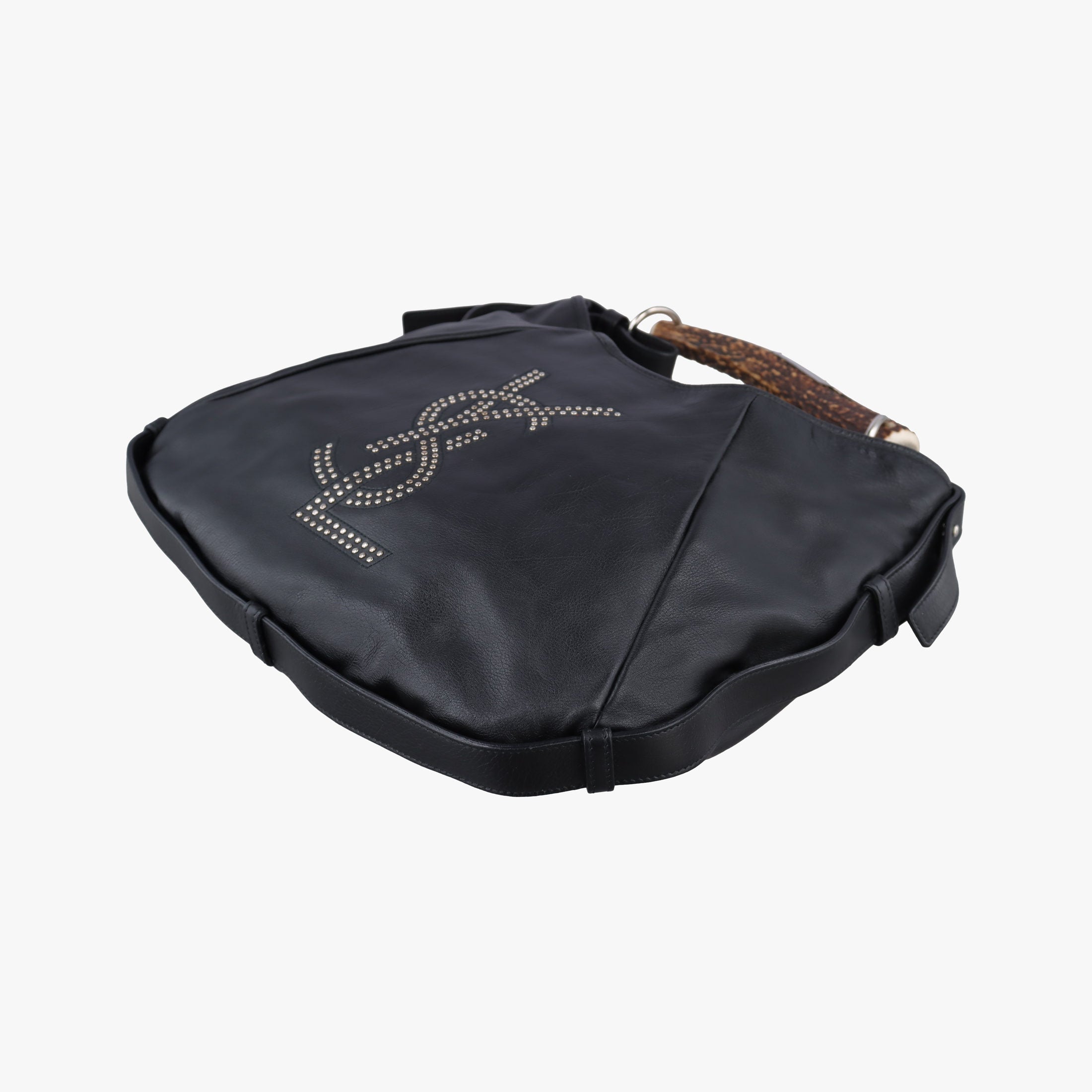 Pre-owned Yves Saint Laurent Mombasa Black Leather 132576 handbag | stylenewstar