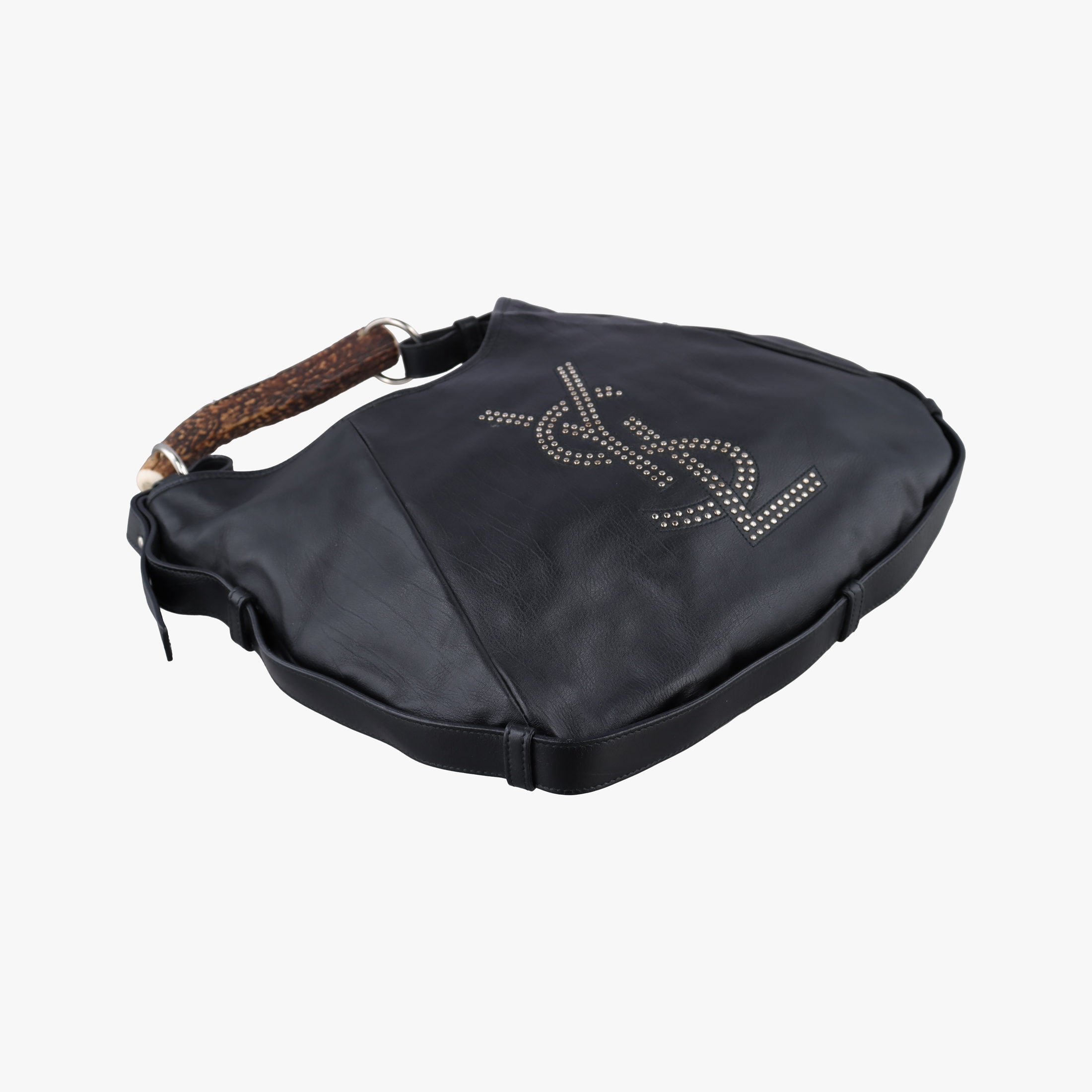 Pre-owned Yves Saint Laurent Mombasa Black Leather 132576 handbag | stylenewstar