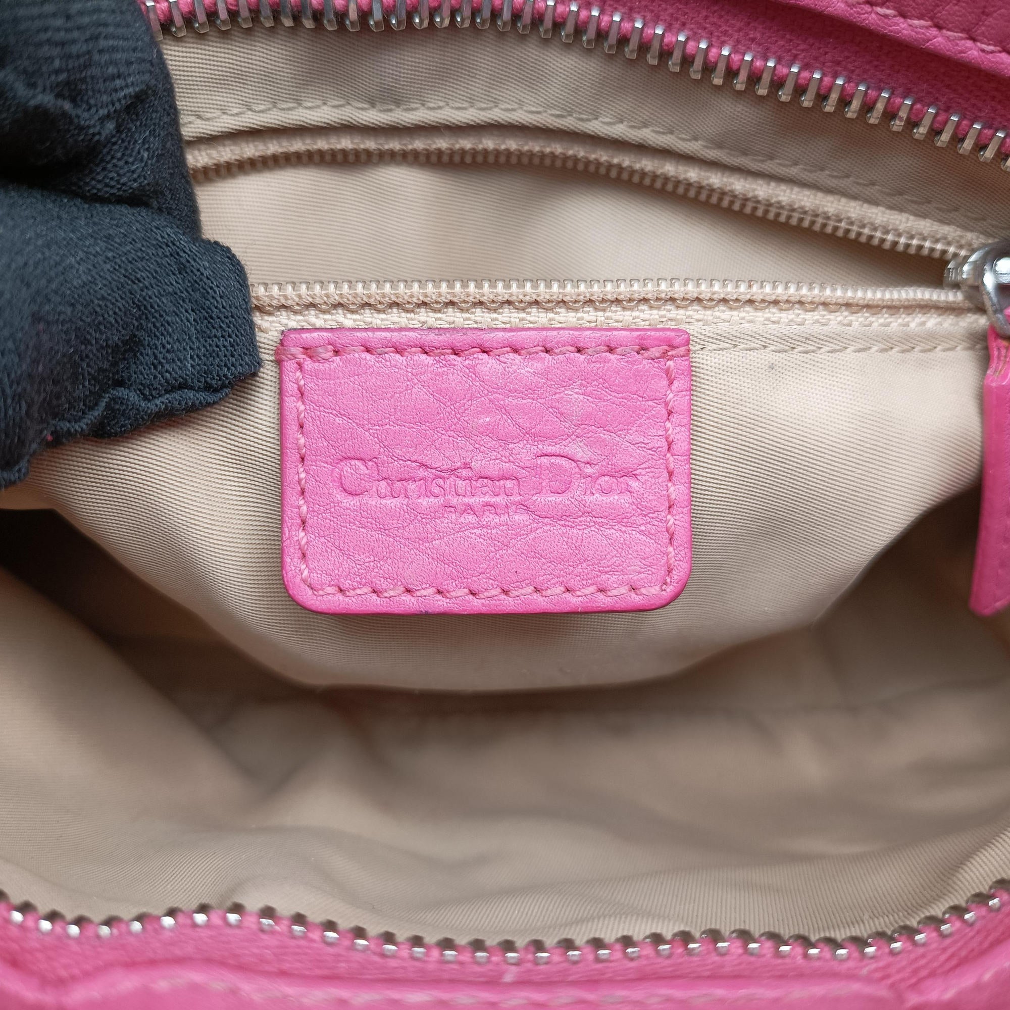 Pre-owned Christian Dior Street Chic Trotter Beige × Rose Red Canvas×Leather  handbag | stylenewstar