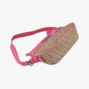 Pre-owned Christian Dior Street Chic Trotter Beige × Rose Red Canvas×Leather  handbag | stylenewstar