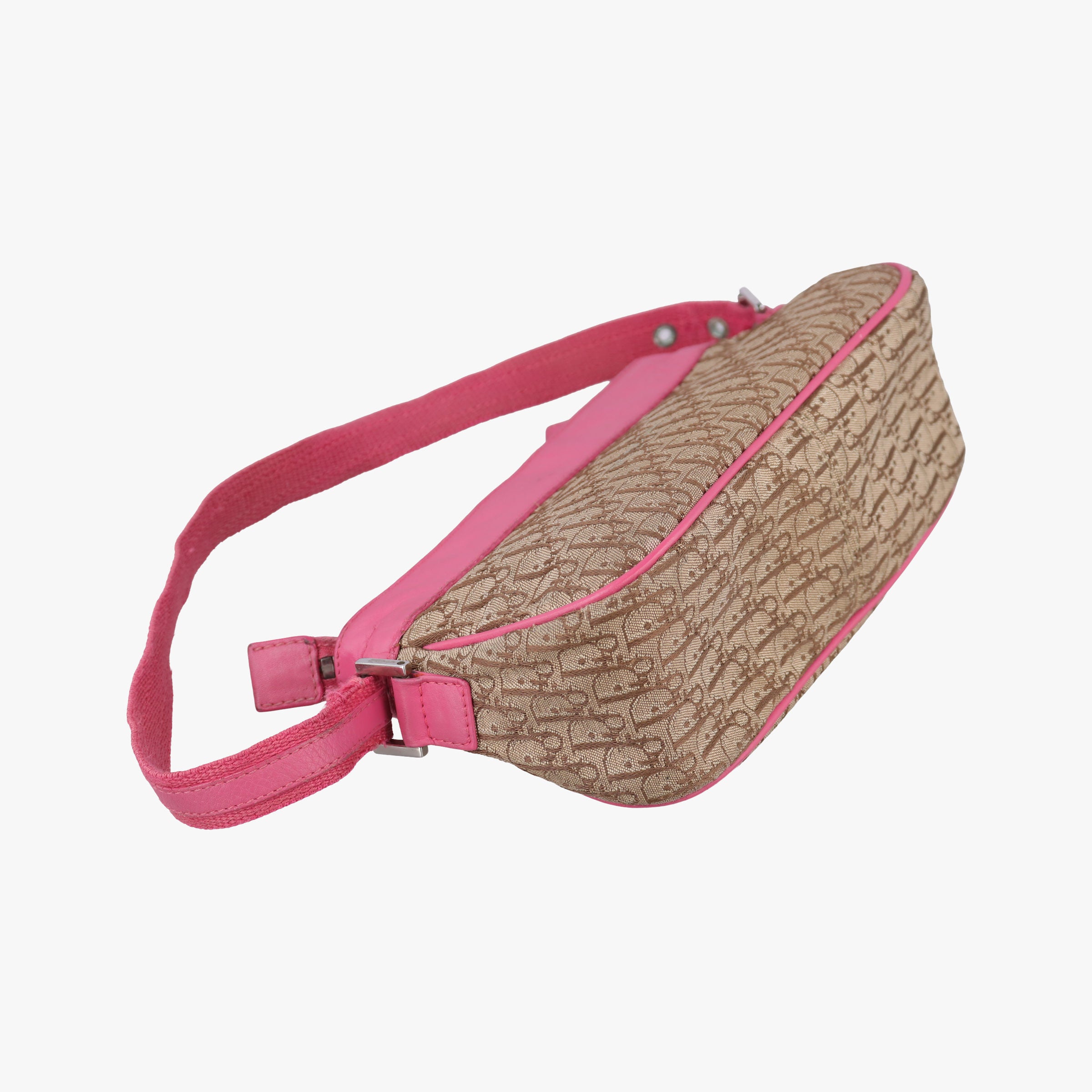Pre-owned Christian Dior Street Chic Trotter Beige × Rose Red Canvas×Leather  handbag | stylenewstar