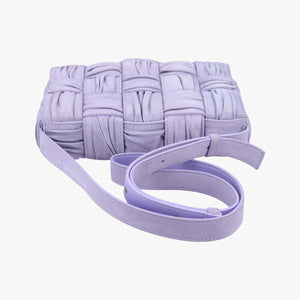 Vintage Bottega Veneta Padded Cassette Purple Suede  shoulderbag | stylenewstar