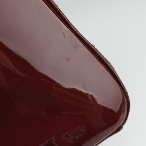 Pre-owned Christian Dior Lady Dior Burgundy patent  shoulderbag | stylenewstar