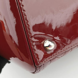 Pre-owned Christian Dior Lady Dior Burgundy patent  shoulderbag | stylenewstar