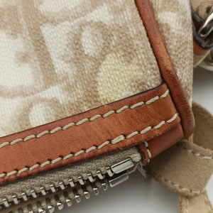 Pre-owned Christian Dior Trotter Romantic Beige×brown PVC coated canvas×Leather  shoulderbag | stylenewstar