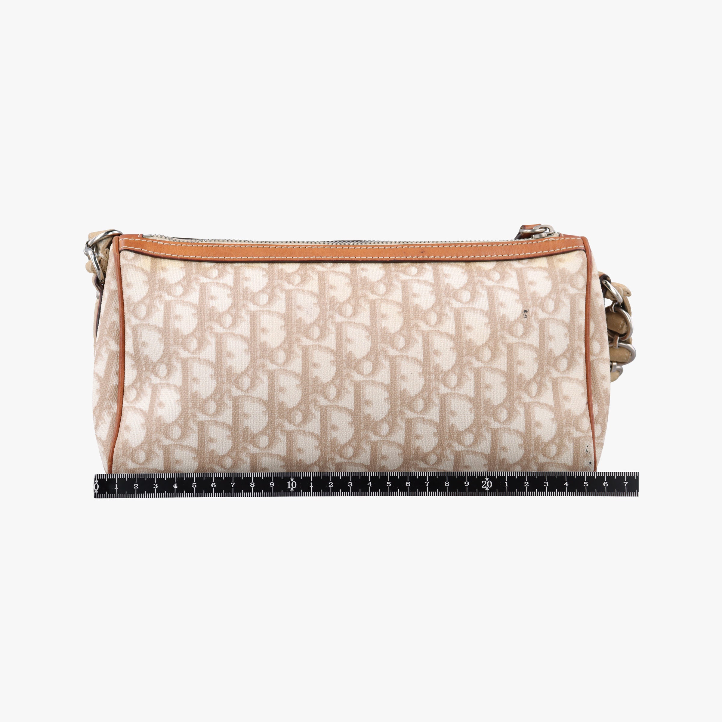 Pre-owned Christian Dior Trotter Romantic Beige×brown PVC coated canvas×Leather  shoulderbag | stylenewstar