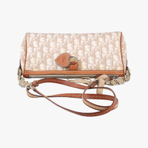 Pre-owned Christian Dior Trotter Romantic Beige×brown PVC coated canvas×Leather  shoulderbag | stylenewstar
