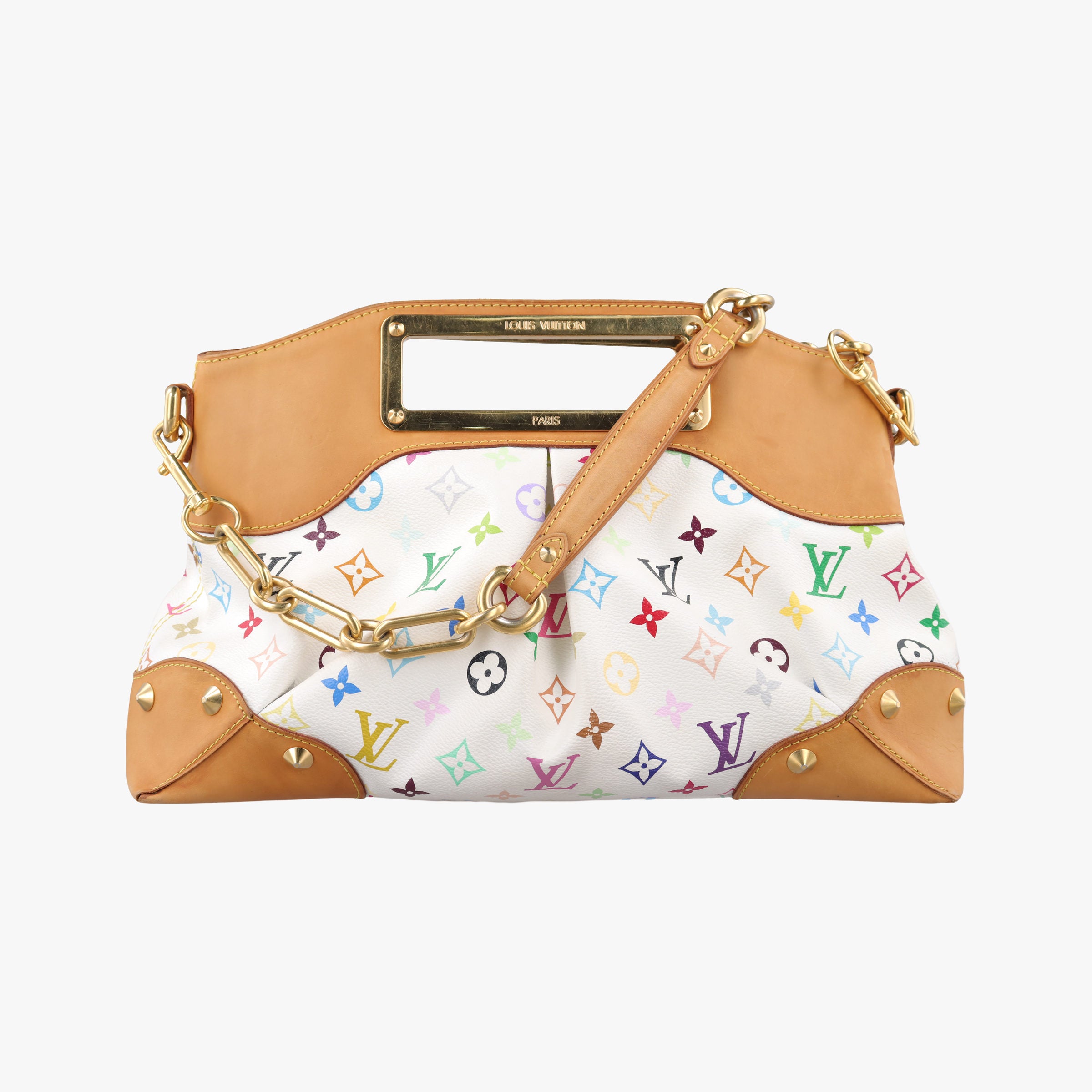 Pre-owned Louis Vuitton JUDY MM white Monogram Multicolor M40255 shoulderbag | stylenewstar