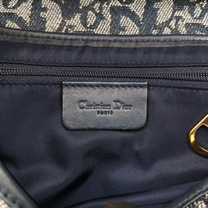 Vintage Christian Dior Saddle Navy×Gray Jacquard  handbag | stylenewstar
