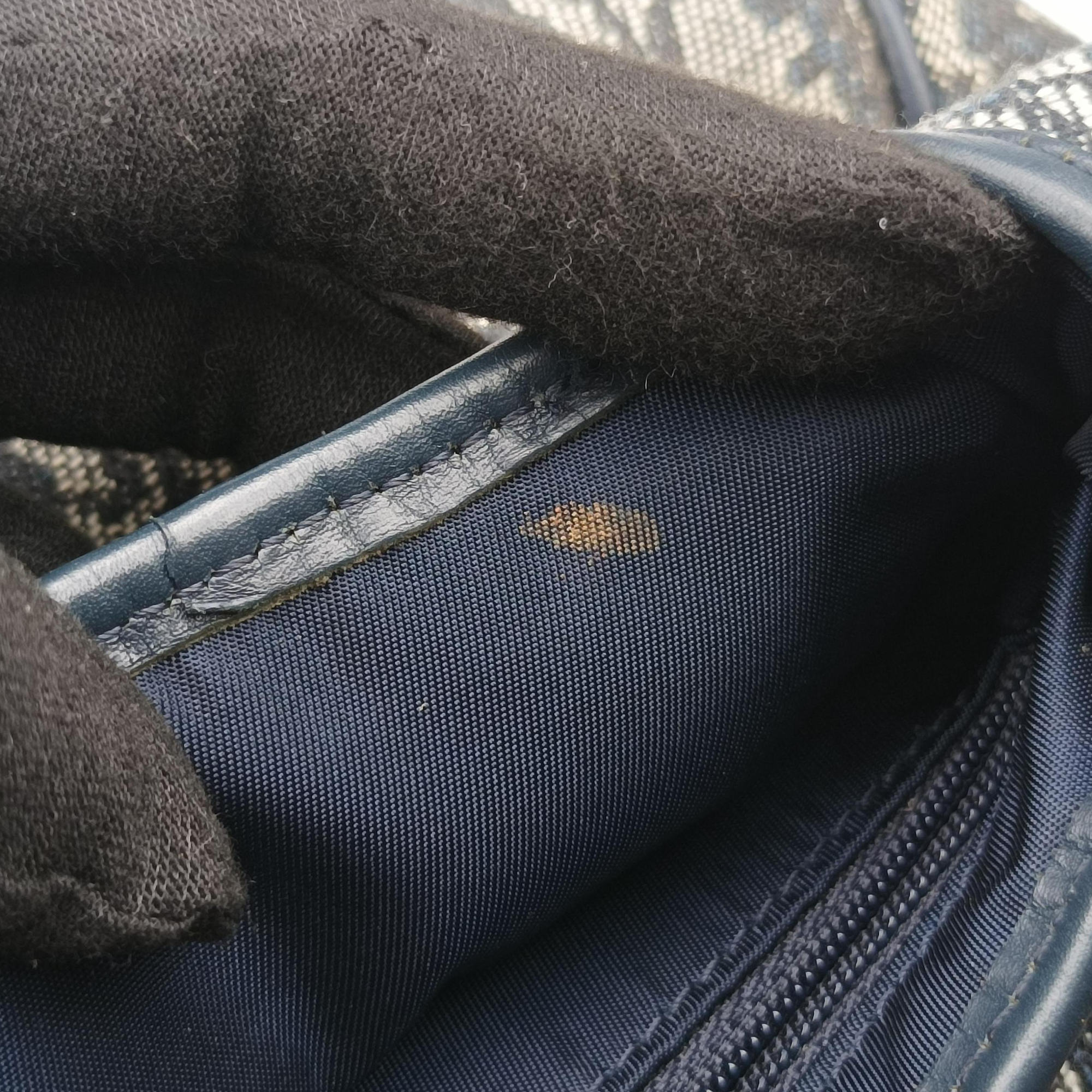 Vintage Christian Dior Saddle Navy×Gray Jacquard  handbag | stylenewstar