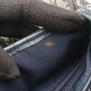 Vintage Christian Dior Saddle Navy×Gray Jacquard  handbag | stylenewstar