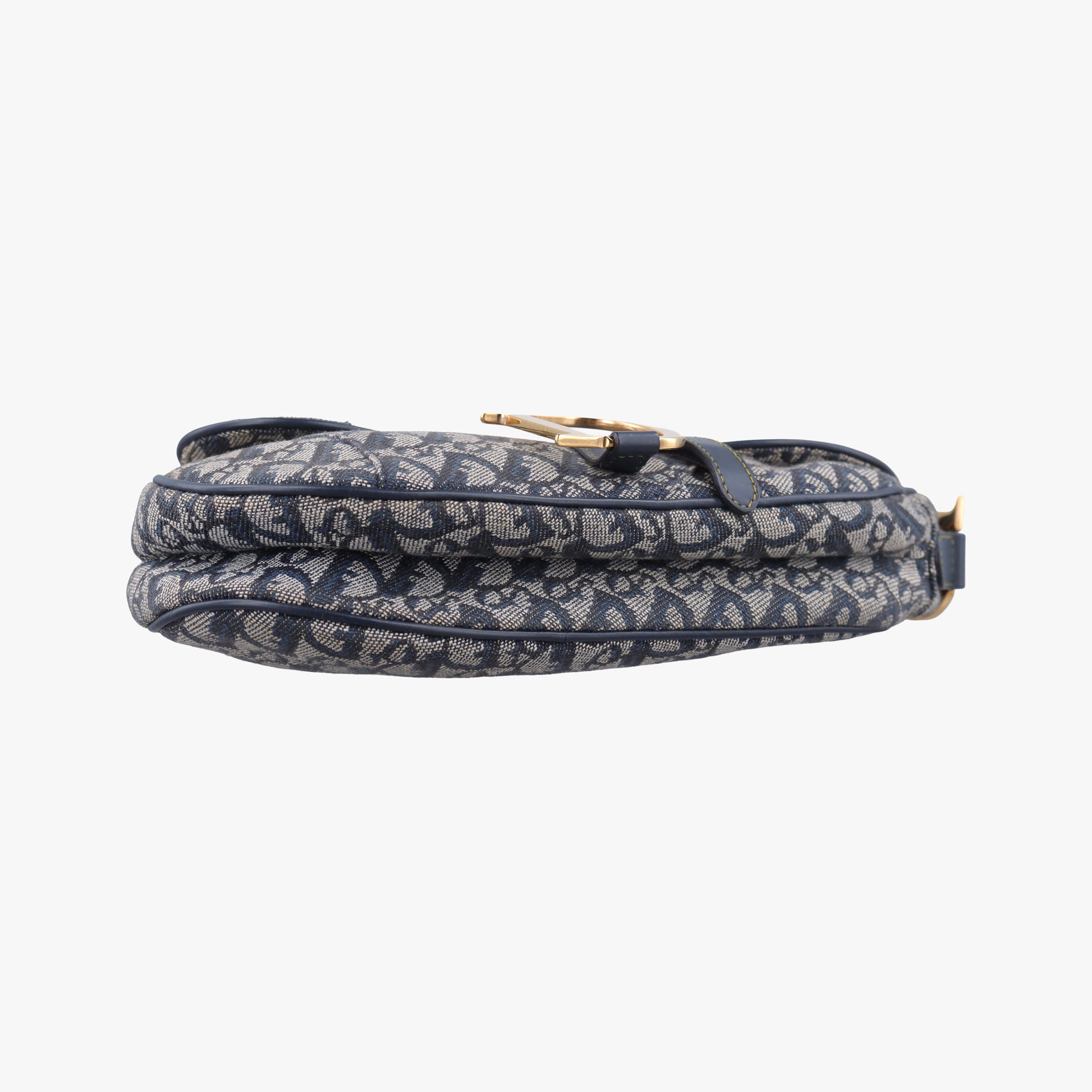 Vintage Christian Dior Saddle Navy×Gray Jacquard  handbag | stylenewstar