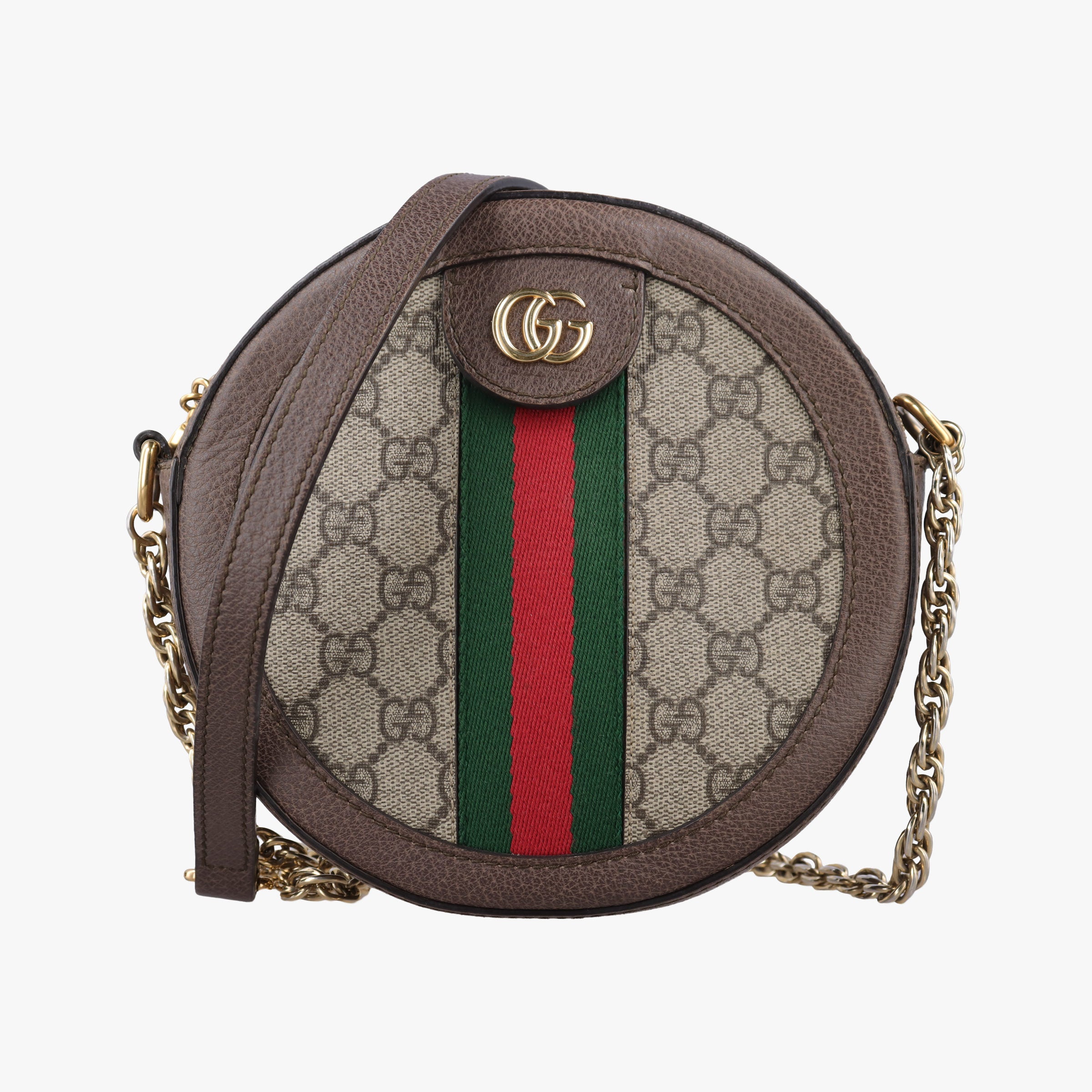 Pre-owned Gucci Ophidia Brown×beige×multi PVC coated canvas×Leather 550618 shoulderbag | stylenewstar