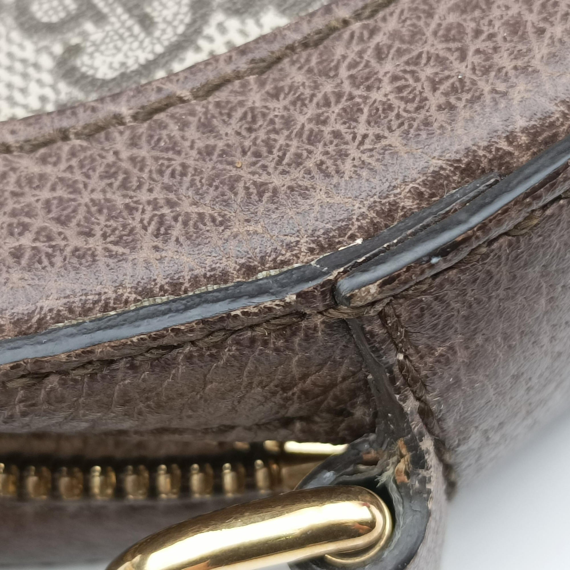 Pre-owned Gucci Ophidia Brown×beige×multi PVC coated canvas×Leather 550618 shoulderbag | stylenewstar