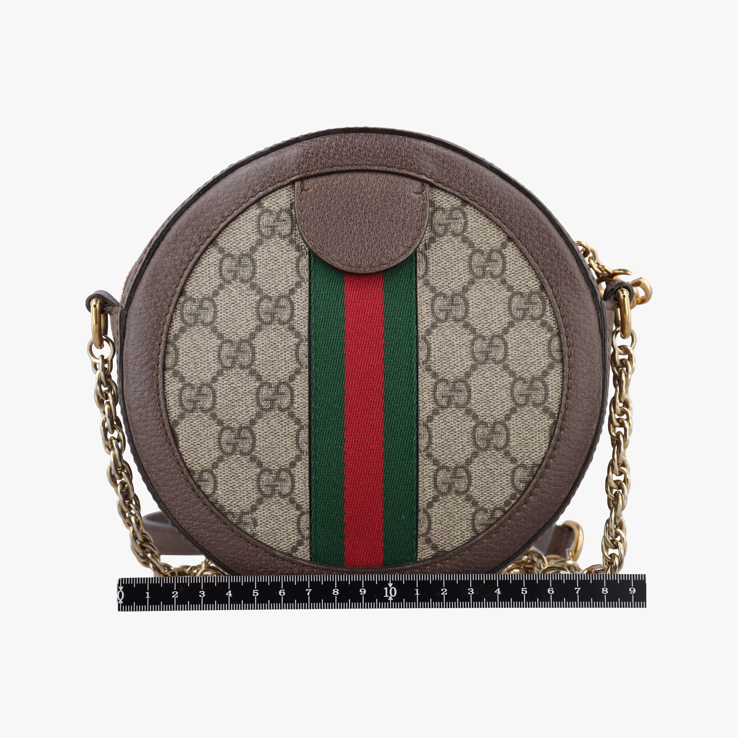 Pre-owned Gucci Ophidia Brown×beige×multi PVC coated canvas×Leather 550618 shoulderbag | stylenewstar