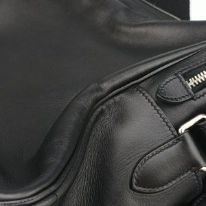 Pre-owned Hermes Hebdo Reporter Black Evergrain Leather  shoulderbag | stylenewstar