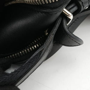Pre-owned Hermes Hebdo Reporter Black Evergrain Leather  shoulderbag | stylenewstar