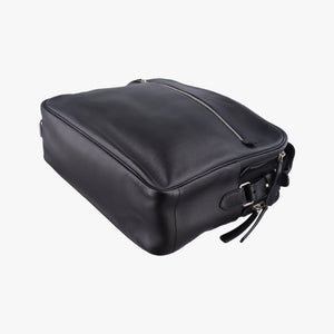 Pre-owned Hermes Hebdo Reporter Black Evergrain Leather  shoulderbag | stylenewstar