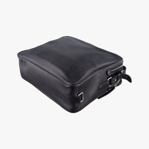 Pre-owned Hermes Hebdo Reporter Black Evergrain Leather  shoulderbag | stylenewstar