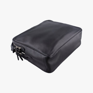 Pre-owned Hermes Hebdo Reporter Black Evergrain Leather  shoulderbag | stylenewstar