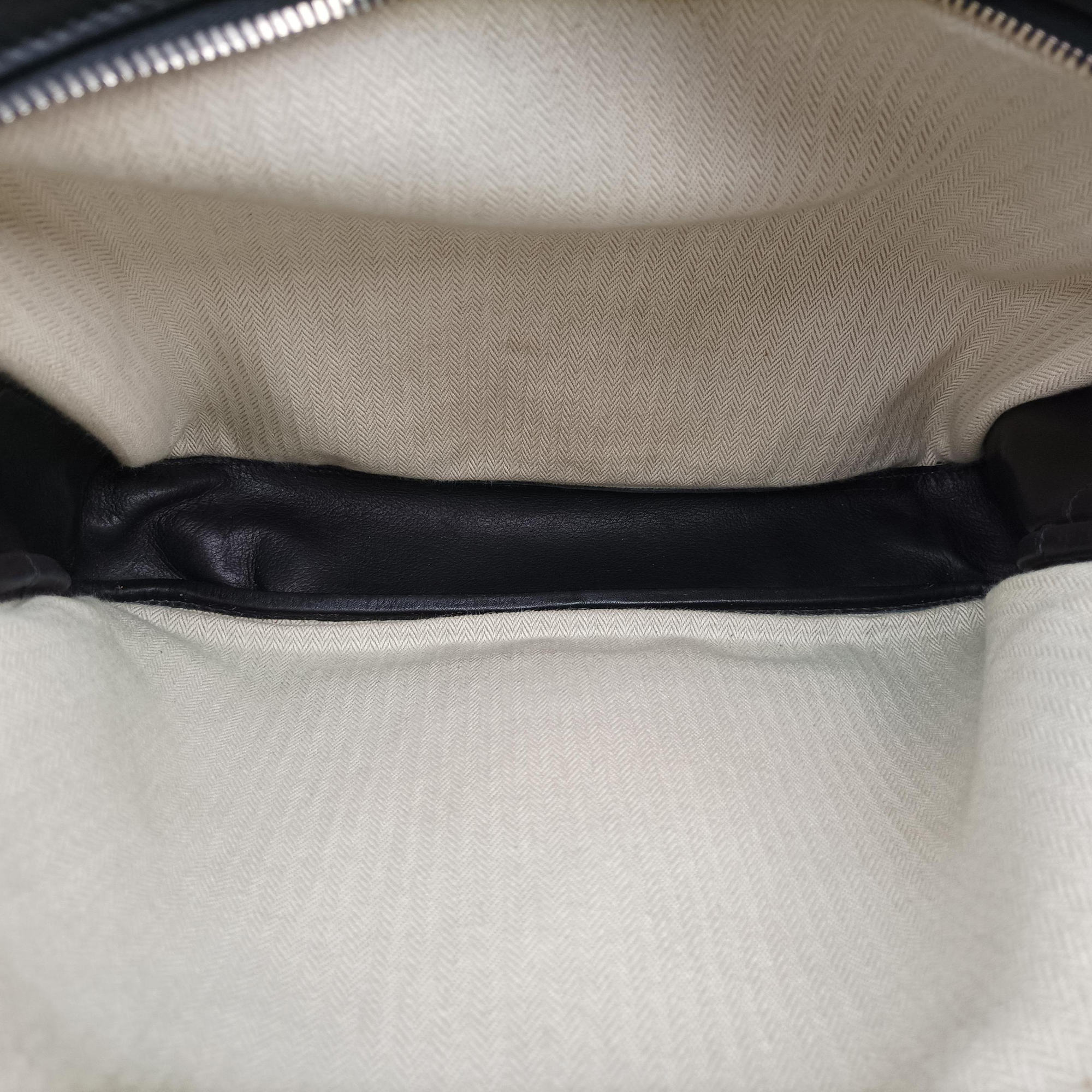 Pre-owned Hermes Hebdo Reporter Black Evergrain Leather  shoulderbag | stylenewstar