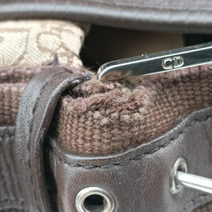 Pre-owned Christian Dior Street Chic Messenger Brown ×Beige Jacquard Canvas×Leather  shoulderbag | stylenewstar
