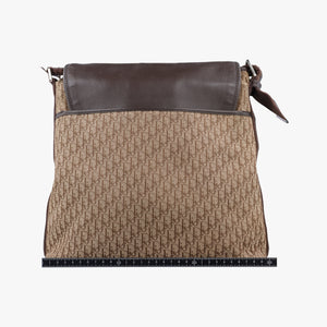 Pre-owned Christian Dior Street Chic Messenger Brown ×Beige Jacquard Canvas×Leather  shoulderbag | stylenewstar
