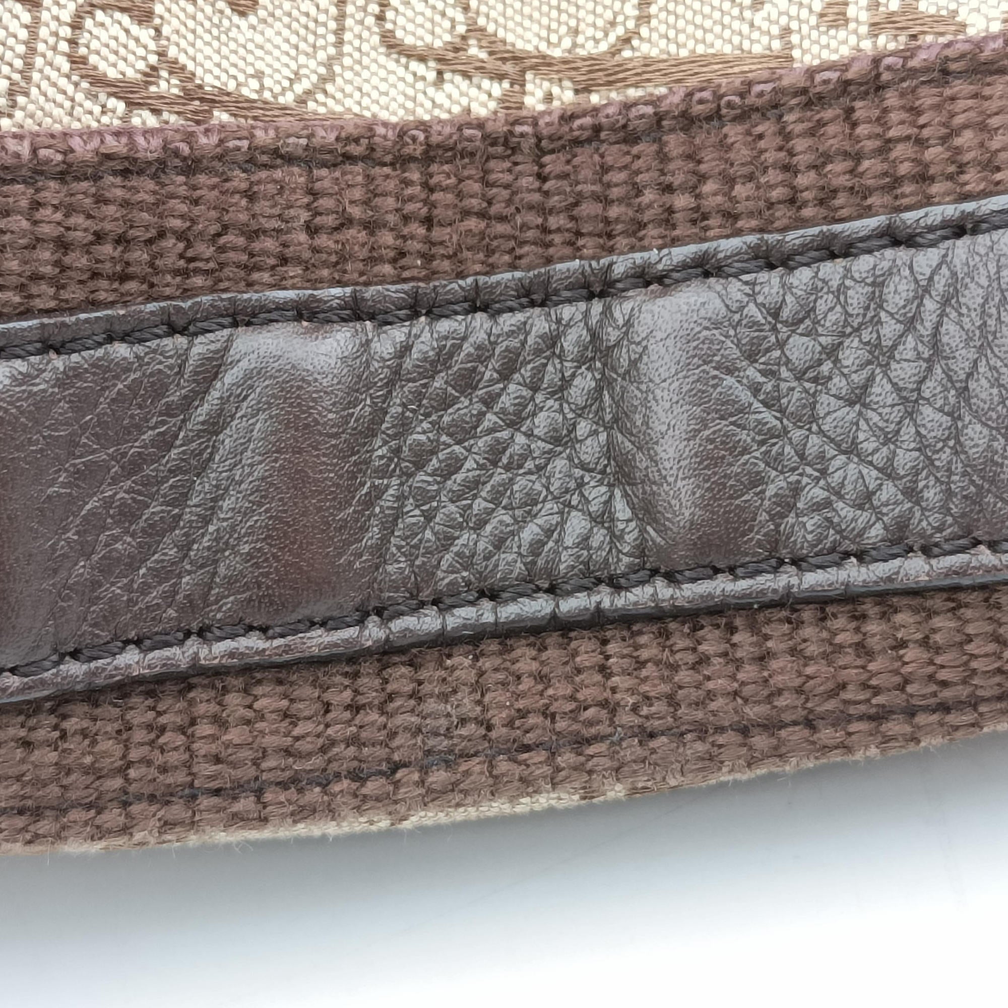 Pre-owned Christian Dior Street Chic Messenger Brown ×Beige Jacquard Canvas×Leather  shoulderbag | stylenewstar