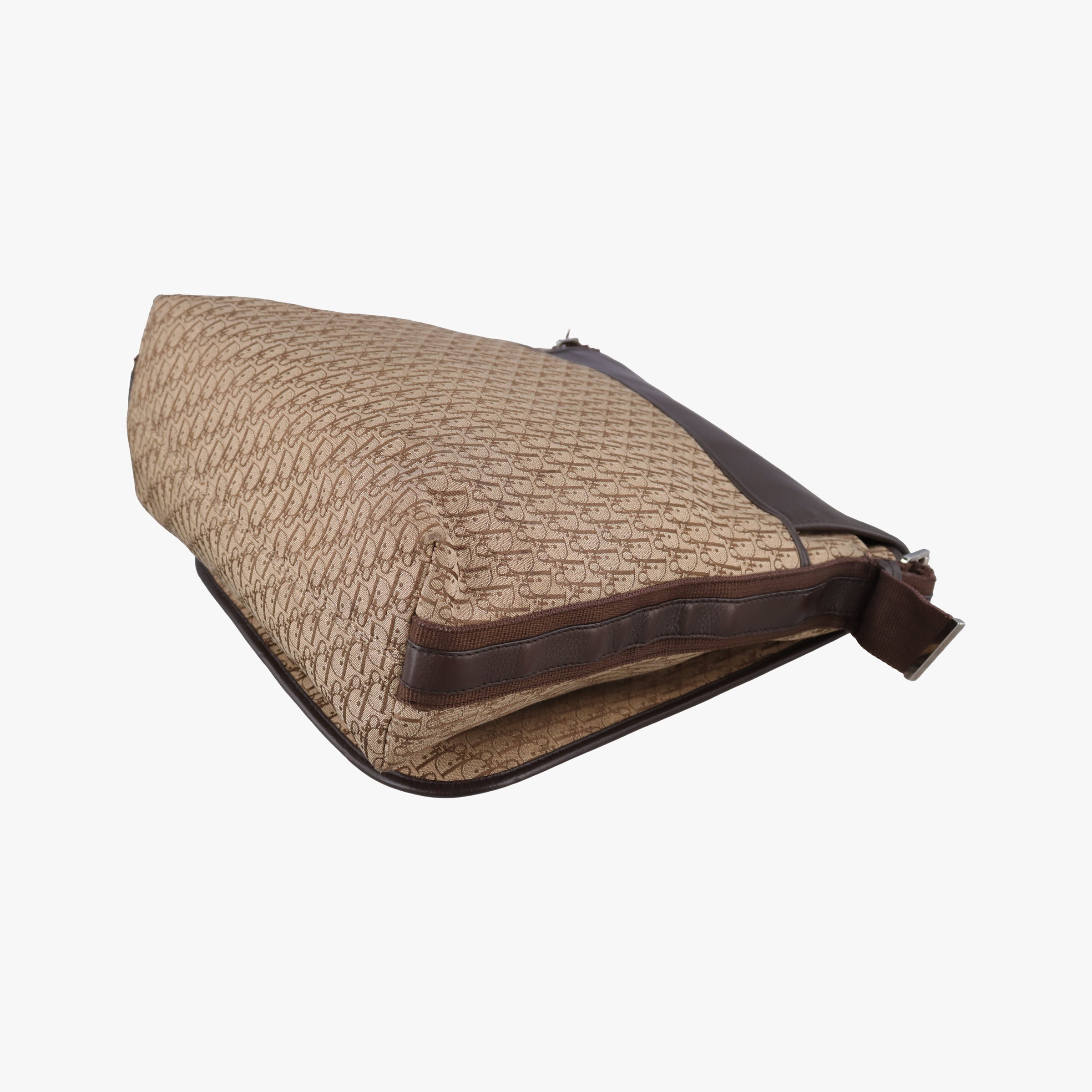 Pre-owned Christian Dior Street Chic Messenger Brown ×Beige Jacquard Canvas×Leather  shoulderbag | stylenewstar