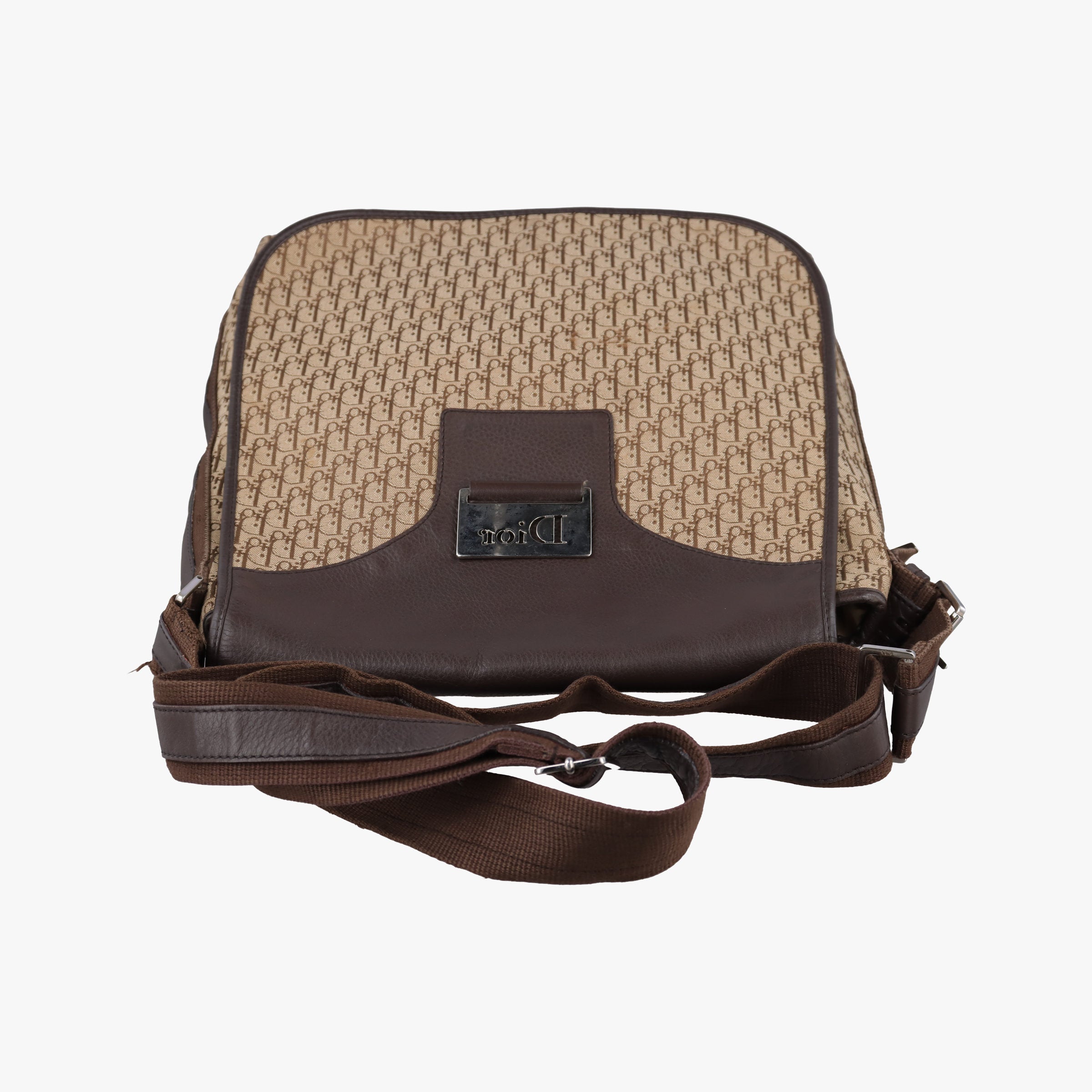 Pre-owned Christian Dior Street Chic Messenger Brown ×Beige Jacquard Canvas×Leather  shoulderbag | stylenewstar