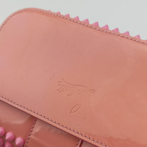 Pre-owned Christian Louboutin Sweet Charity Scarabe Spike Pink Leather  shoulderbag | stylenewstar