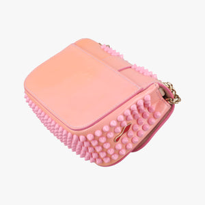 Pre-owned Christian Louboutin Sweet Charity Scarabe Spike Pink Leather  shoulderbag | stylenewstar