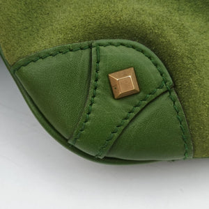 Secondhand Gucci Piston Lock Jackie Hobo Green Suede × Canvas 120885 shoulderbag | stylenewstar