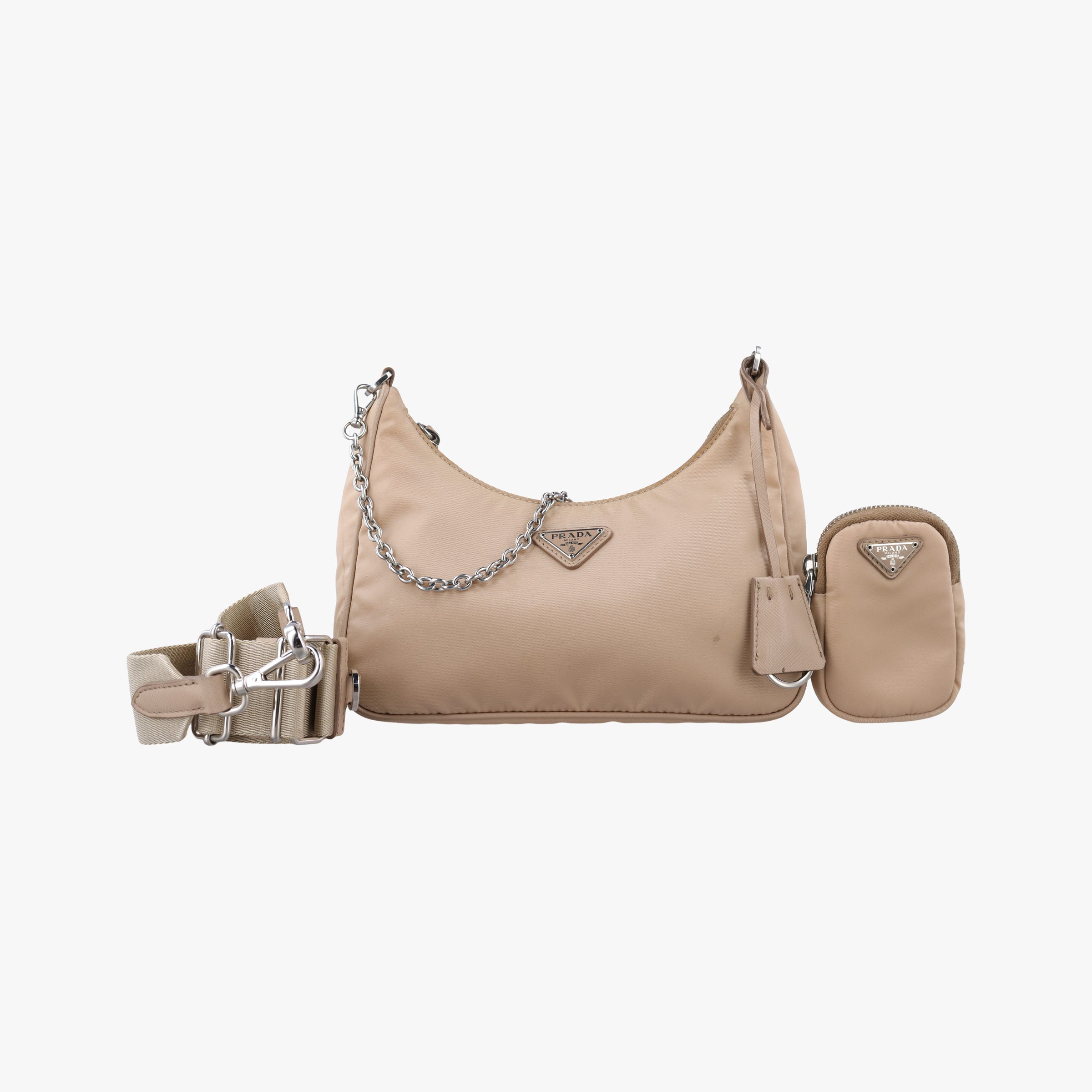 Vintage Prada Re-Edition 2005 Re-Nylon Beige nylon 1BH204 shoulderbag | stylenewstar