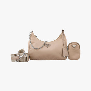 Vintage Prada Re-Edition 2005 Re-Nylon Beige nylon 1BH204 shoulderbag | stylenewstar