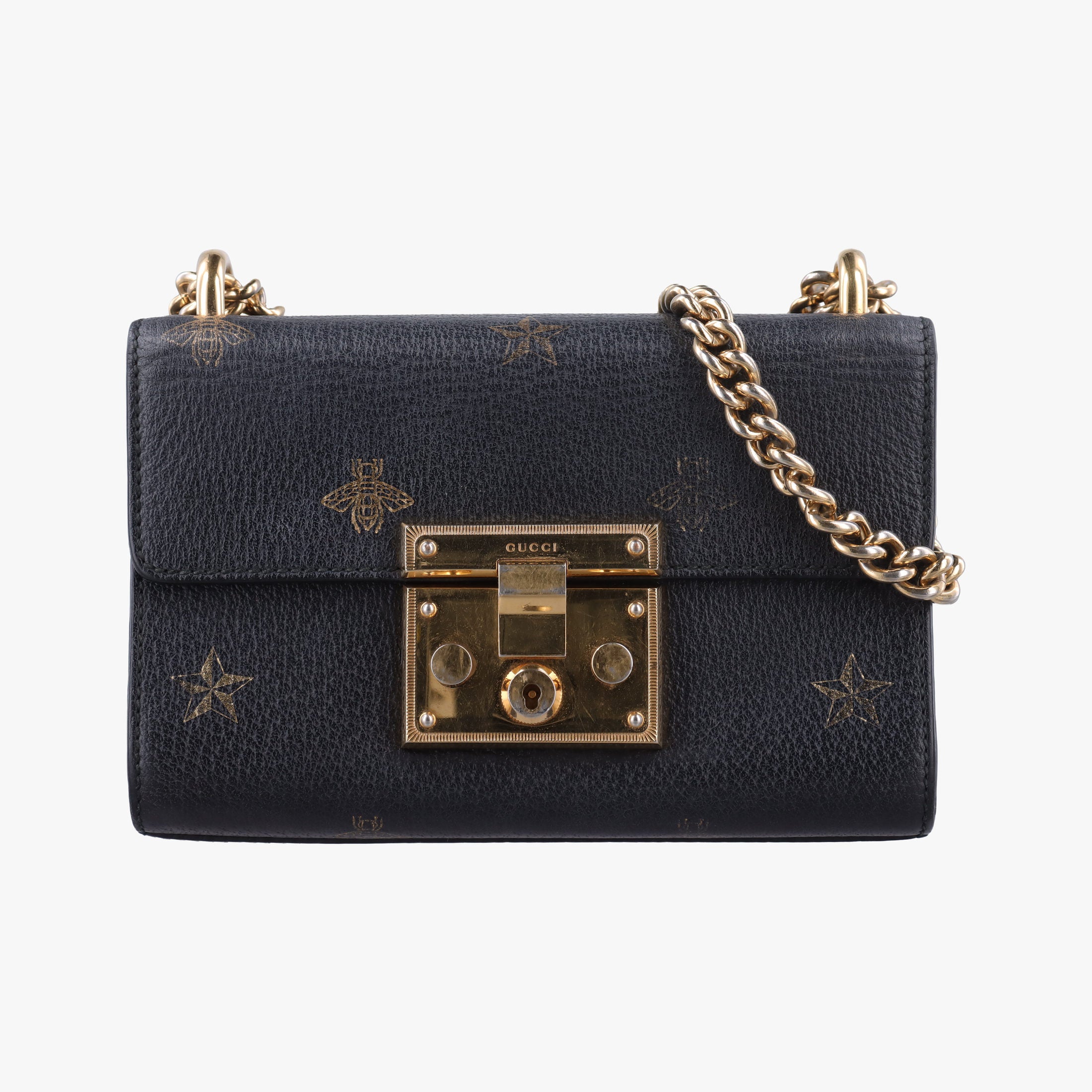 Pre-owned Gucci Padlock Black Leather 432182 shoulderbag | stylenewstar