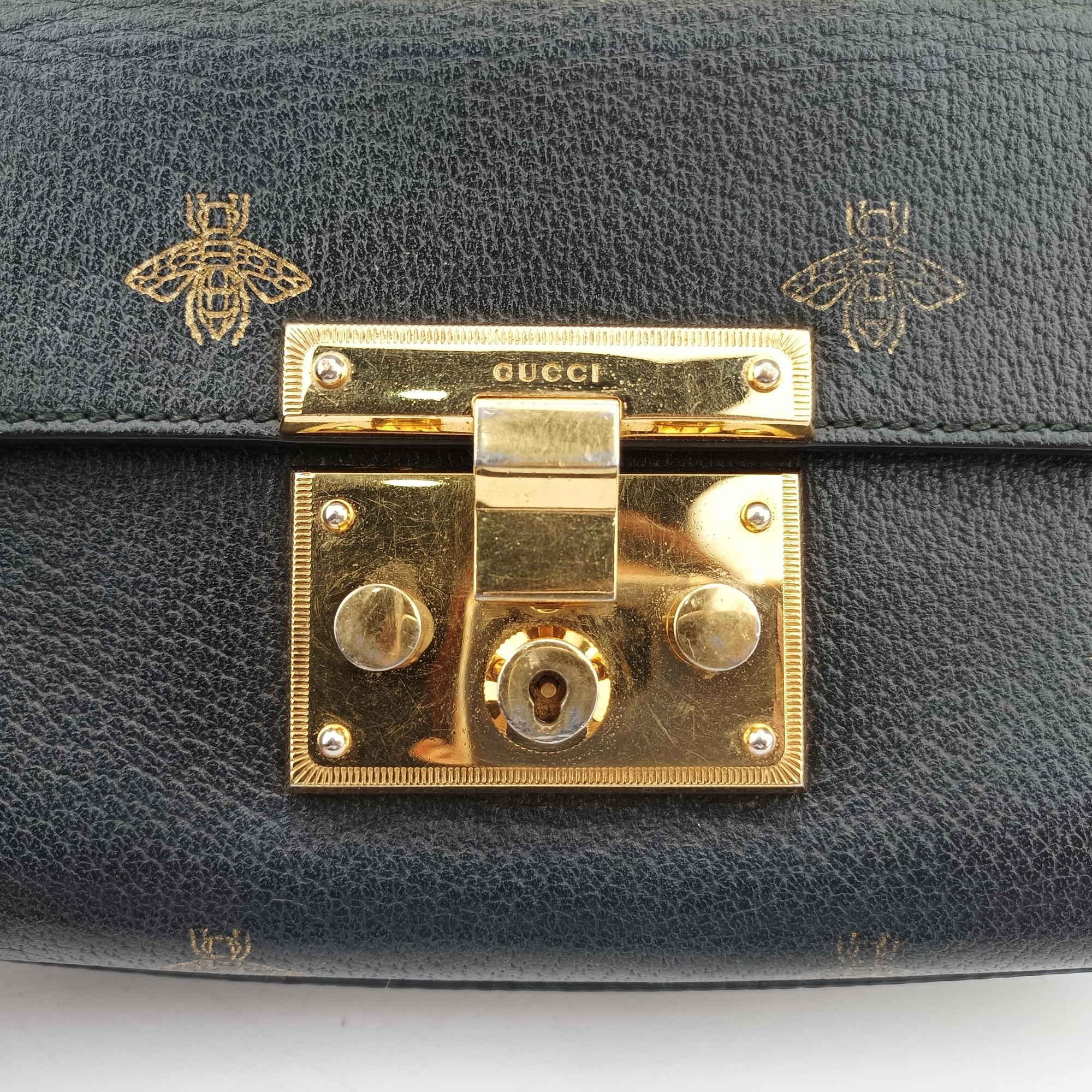 Pre-owned Gucci Padlock Black Leather 432182 shoulderbag | stylenewstar