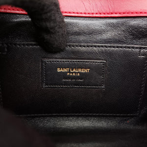 Pre-owned Yves Saint Laurent Monogram Envelope Red Leather 381668 shoulderbag | stylenewstar