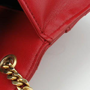 Pre-owned Yves Saint Laurent Monogram Envelope Red Leather 381668 shoulderbag | stylenewstar