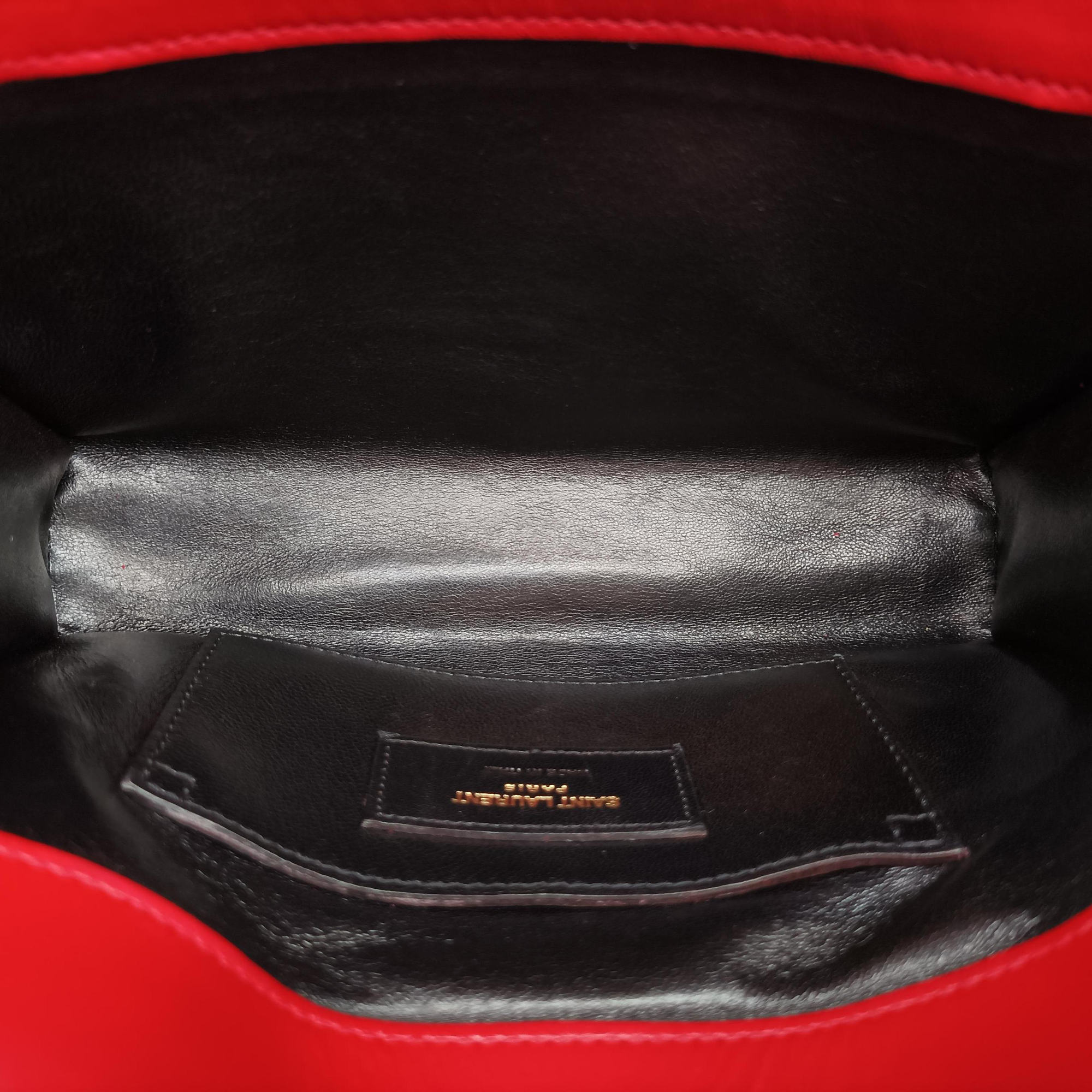 Pre-owned Yves Saint Laurent Monogram Envelope Red Leather 381668 shoulderbag | stylenewstar