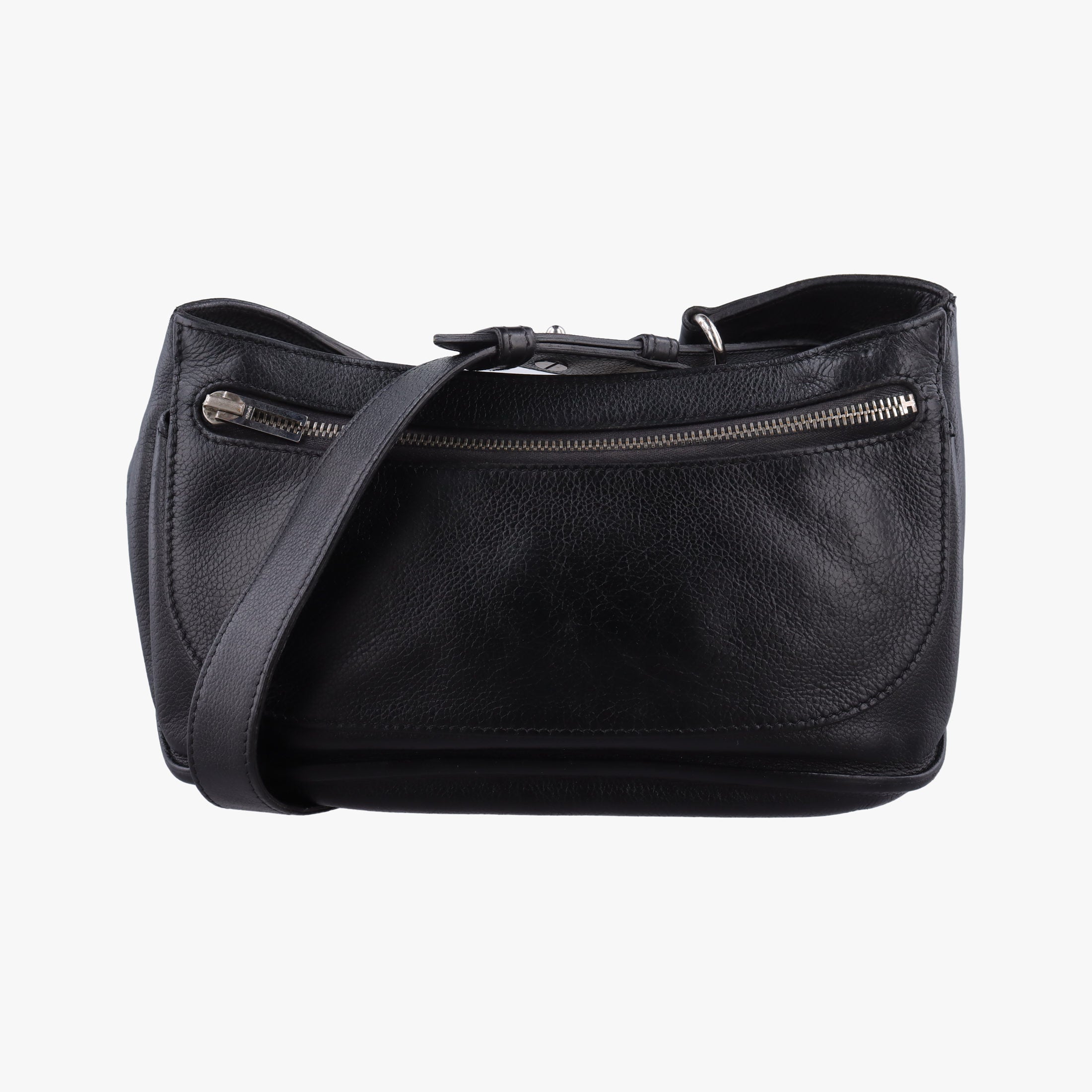 Secondhand Hermes Chiquita 90 Black Evergrain Leather  bum bag/waist bag | stylenewstar