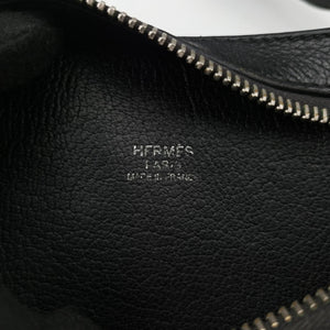 Secondhand Hermes Chiquita 90 Black Evergrain Leather  bum bag/waist bag | stylenewstar