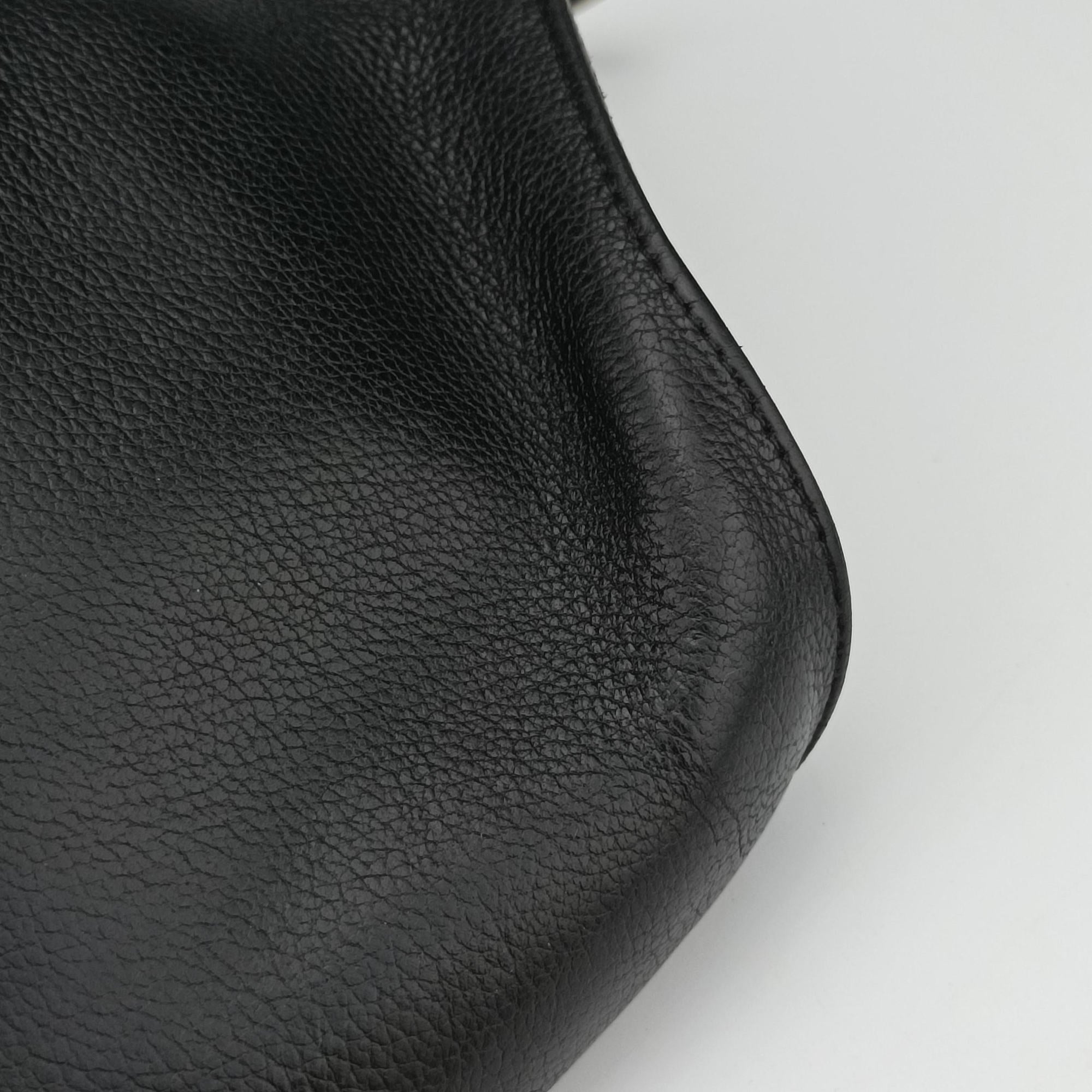 Secondhand Hermes Chiquita 90 Black Evergrain Leather  bum bag/waist bag | stylenewstar